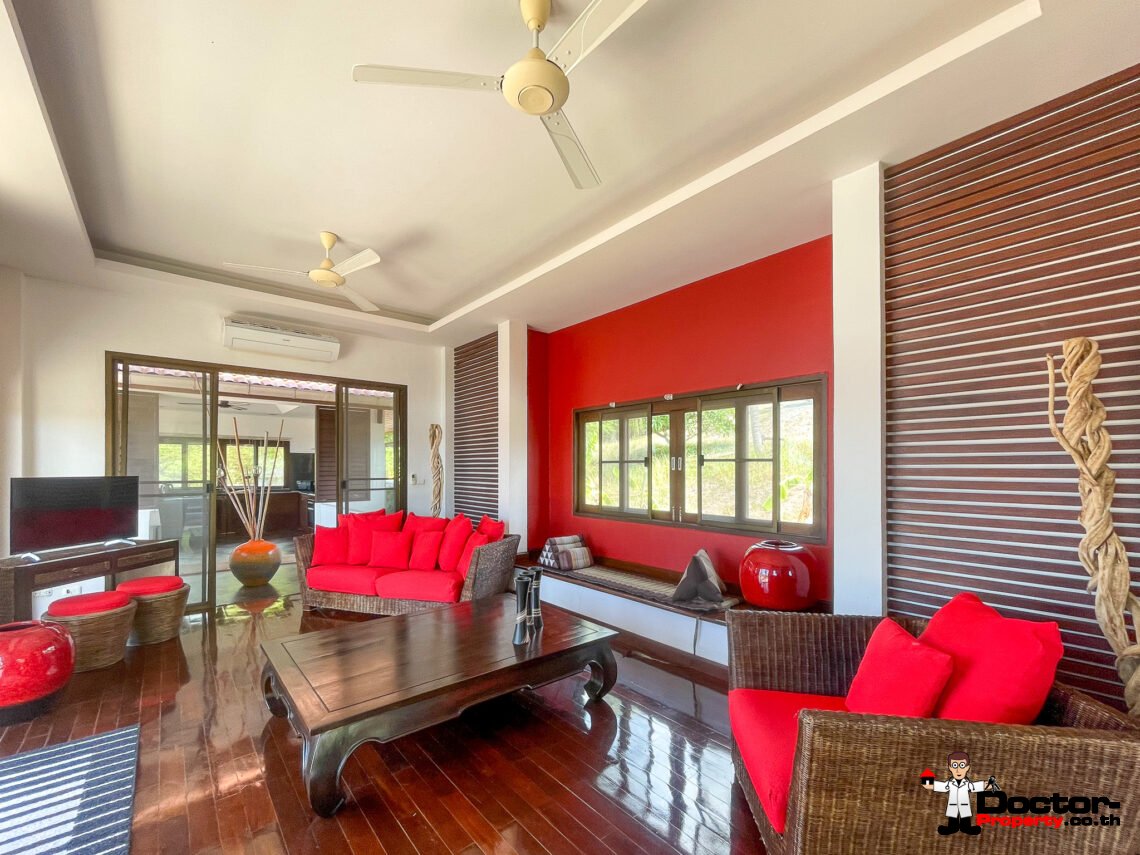 Spacious 5 Bedroom Private Pool Villa with Sea View – Bo Phut, Koh Samui – For Sale